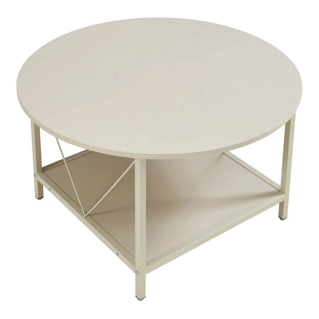 Tavolino consolle laterale diametro 80x46 cm colore sabbia 03_0010788
