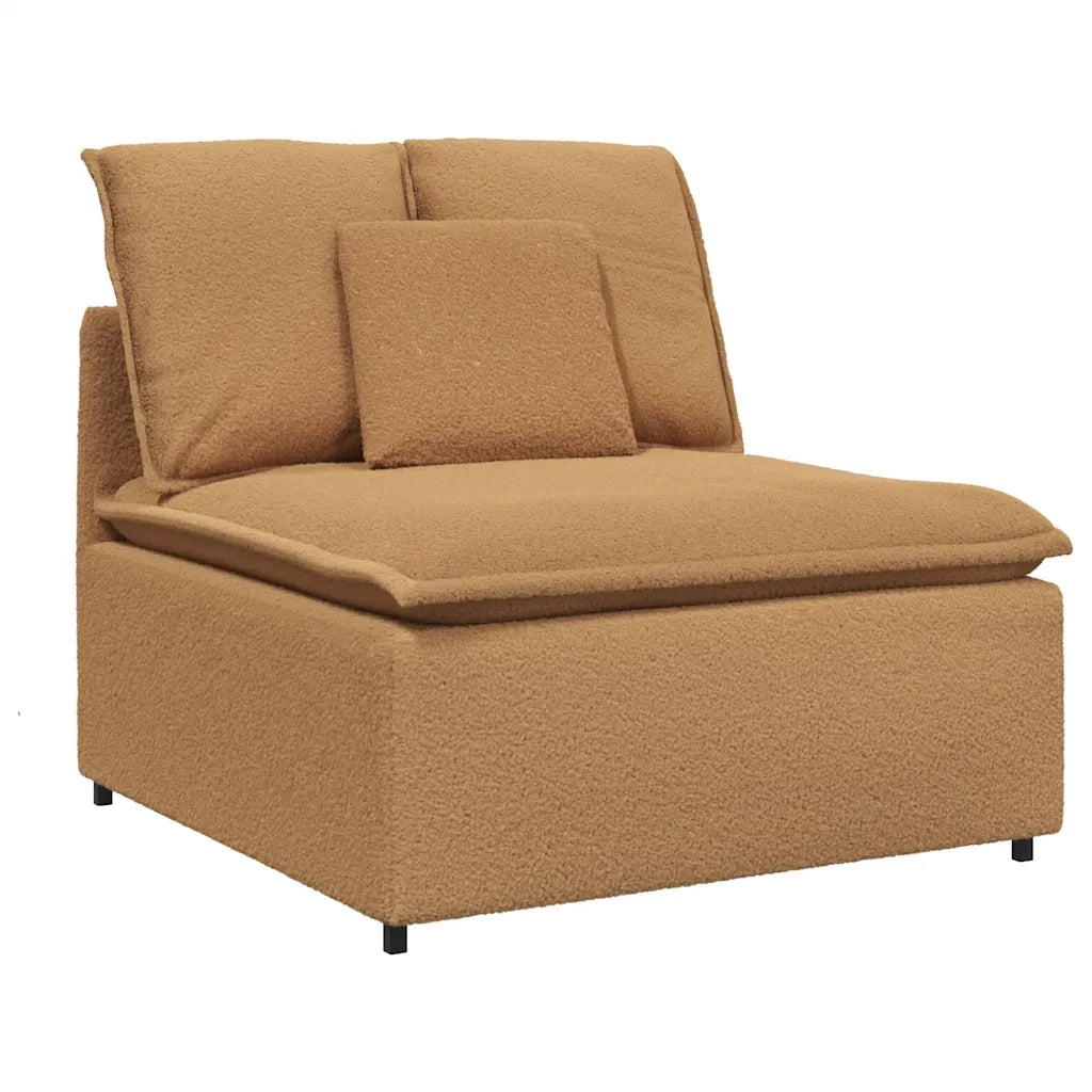 Divano Modulare con Poggiapiedi e Cuscini Beige 3321086
