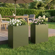 Vaso da giardino 2 pz Verde Oliva 40 x 20 x 50 cm 8005421