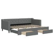 Divano letto | Sof¨¤ letto | Letto singolo Estraibile Cassetti Grigio Scuro 80x200cm Tessuto