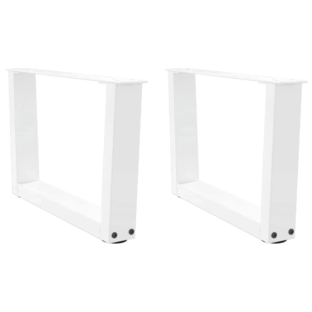 Set di 2 gambe per tavolino da caffè a forma di V 60 x 30-31,3 cm con piedini regolabili stile moderno acciaio bianco 02_0056901