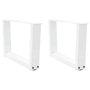 Set di 2 gambe per tavolino da caffè a forma di V 60 x 30-31,3 cm con piedini regolabili stile moderno acciaio bianco 02_0056901