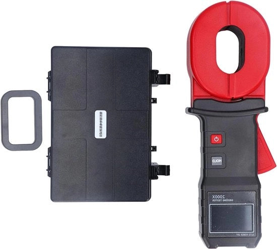 Misure di Resistenza di Protezione a Terra Tester Digitale con Schermo LCD 001-500Ω - Raggio di Misura Automatico - Tester di Resistenza di Protezione a Terra con Morsa.