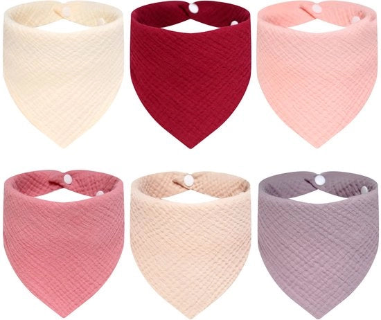 Set di 6 fasciature per bambini a forma triangolare, con doppia imbottitura morbida e assorbente, dotate di 2 spille regolabili per neonati e bambini in età prescolare - 02