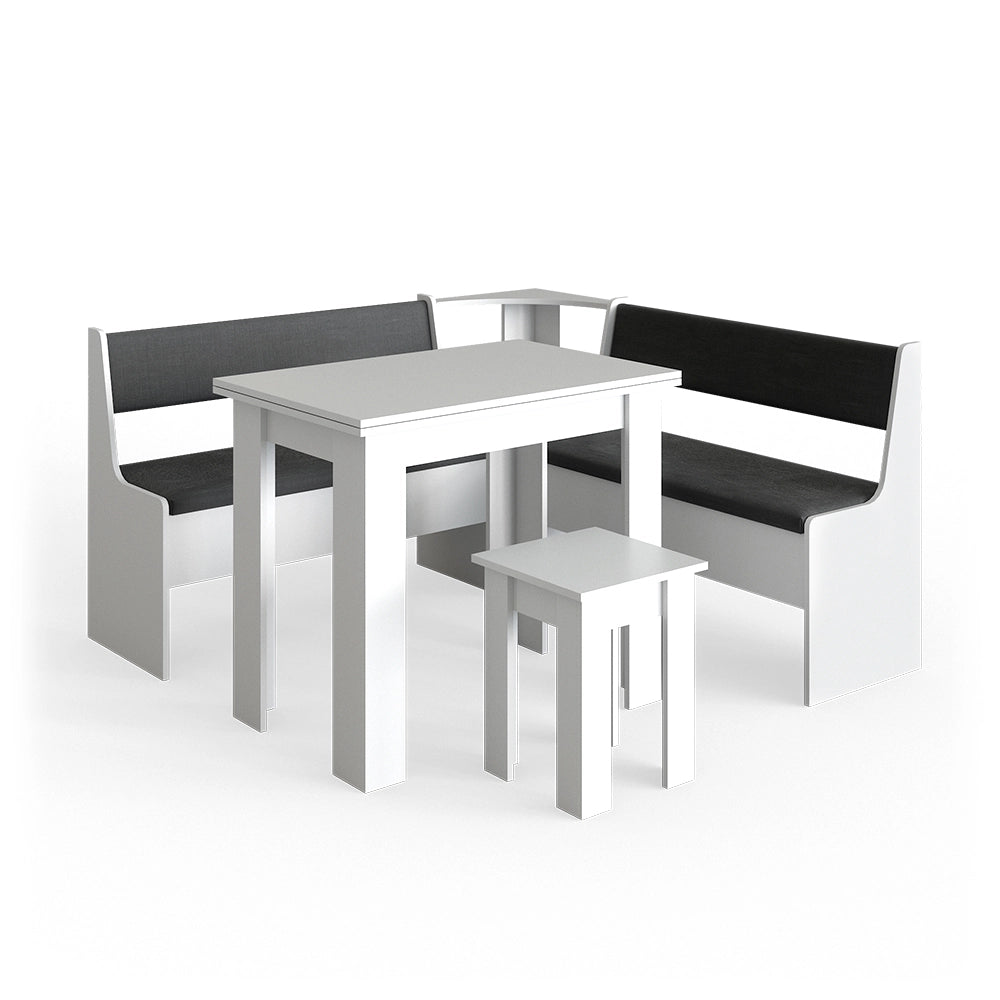 Vicco Gruppo panca ad angolo Bianco 150 x 41.5 cm con tavolo