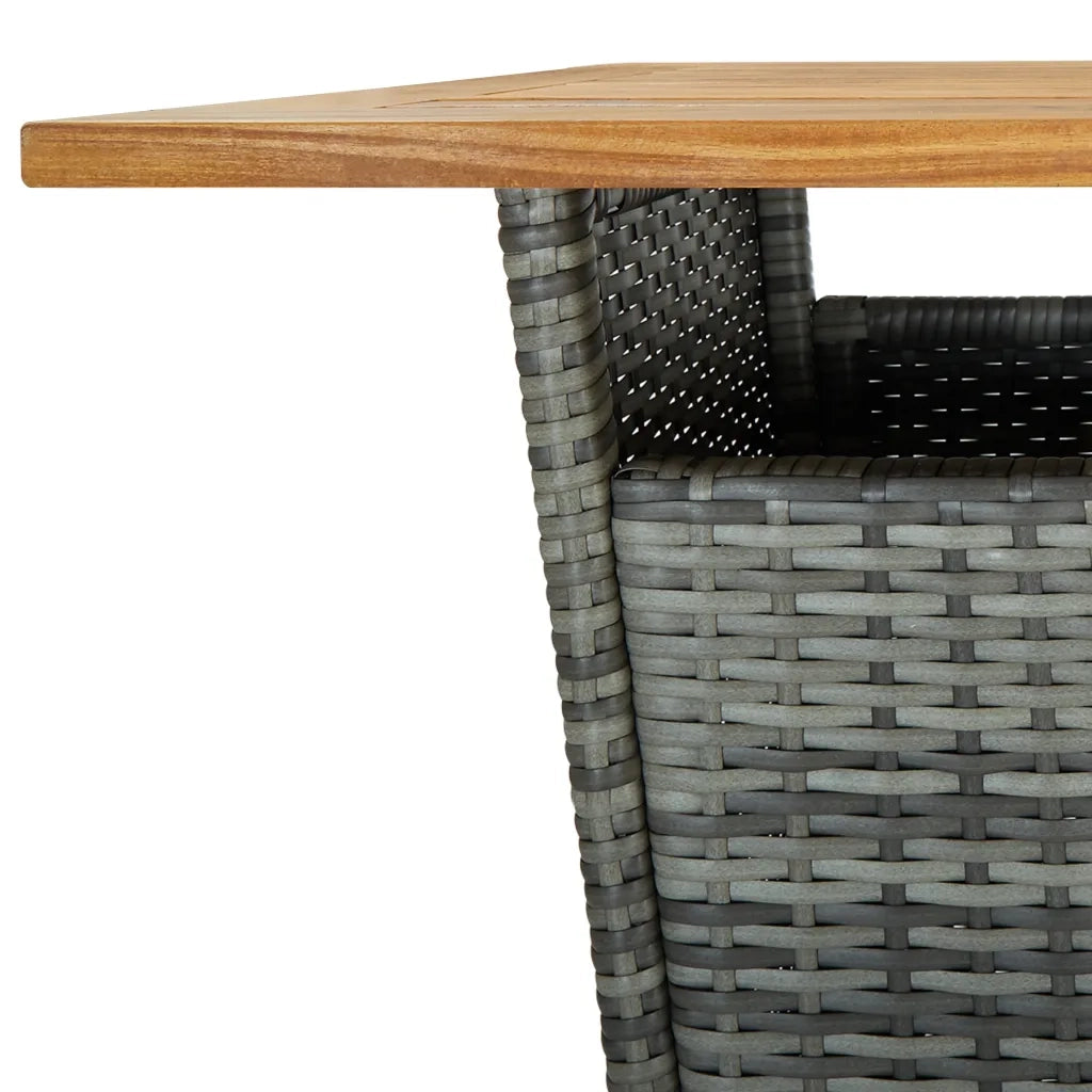 Set da Bar da Giardino 5 pz con Cuscini in Polyrattan Grigio 3064851
