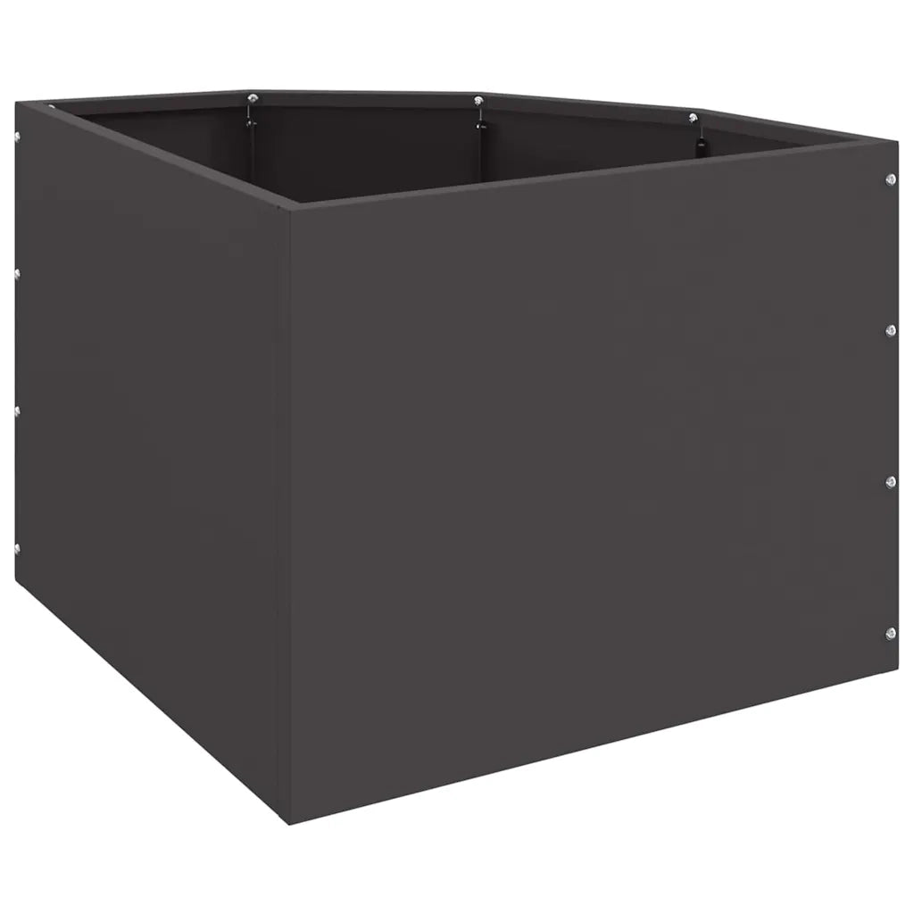 Fioriere | Cassetta per fiori | Vaso d'angolo Nero 45 x 45 x 35 cm Acciaio
