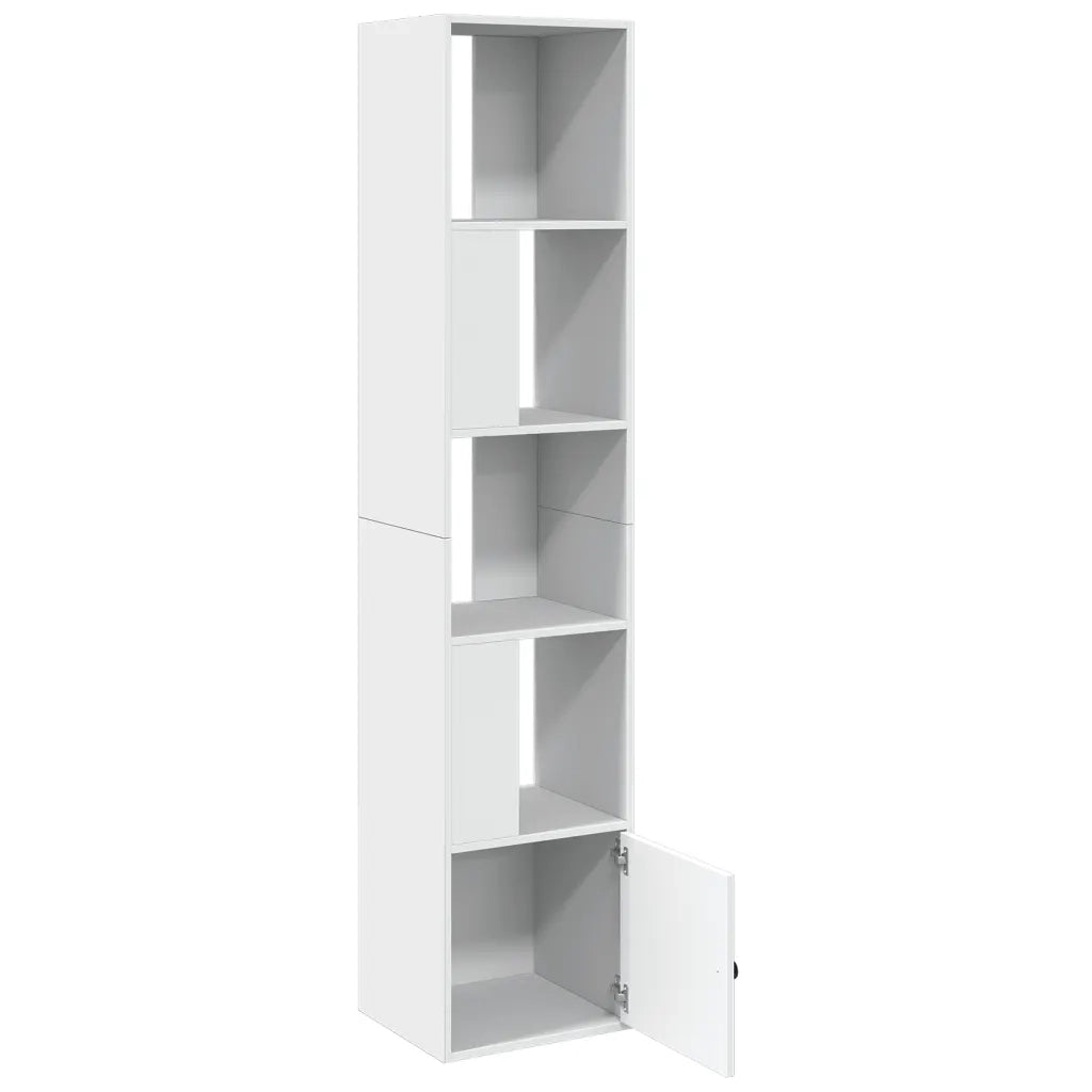 Libreria-Scaffale per Libri-Mobile di Stoccaggio Bianca 40x36x189 cm in Legno Multistrato