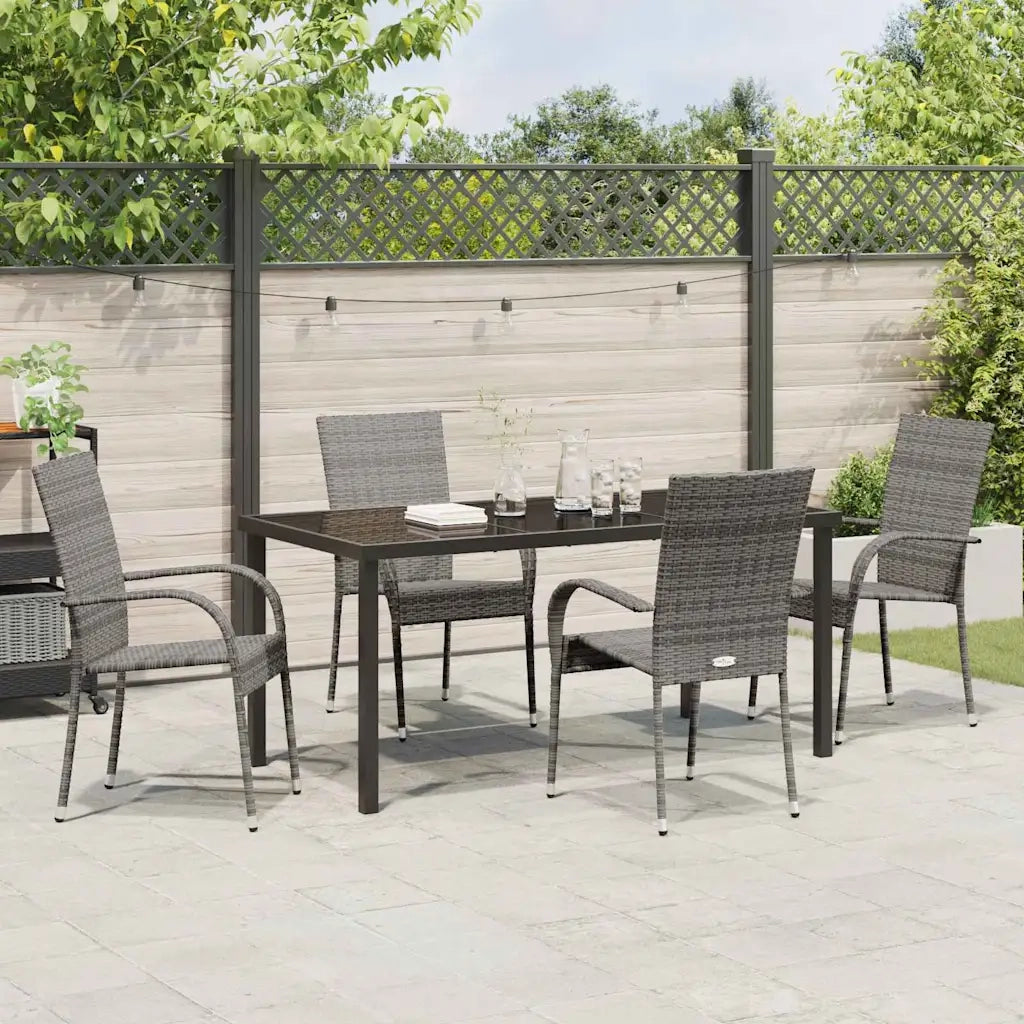 Set da Pranzo per Giardino 5 pcs Grigio 3379411