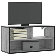 Mobile TV-Credenza TV-Console TV Grigio Sonoma 80x31x39,5 cm Legno Multistrato Metallo 817056
