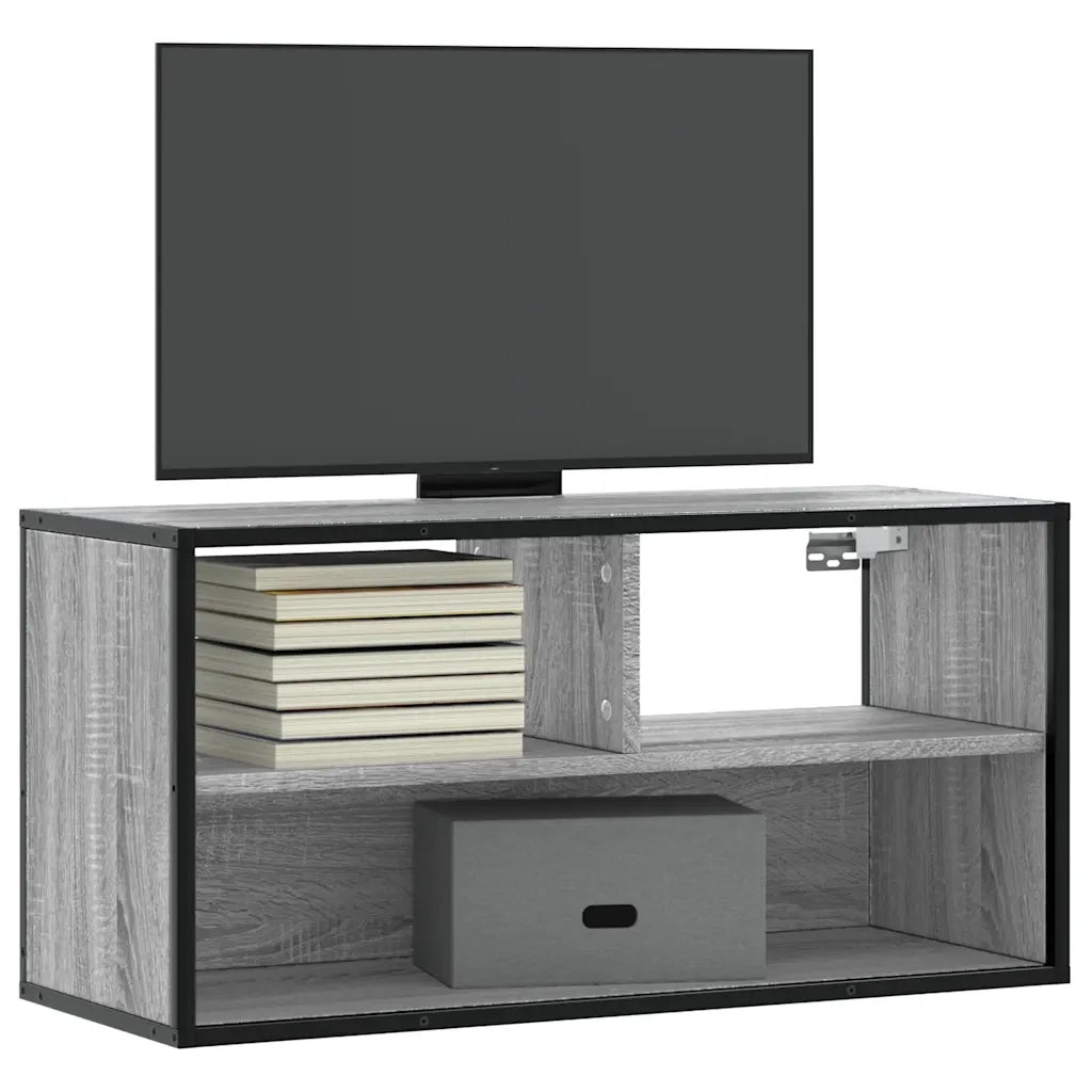 Mobile TV-Credenza TV-Console TV Grigio Sonoma 80x31x39,5 cm Legno Multistrato Metallo 817056