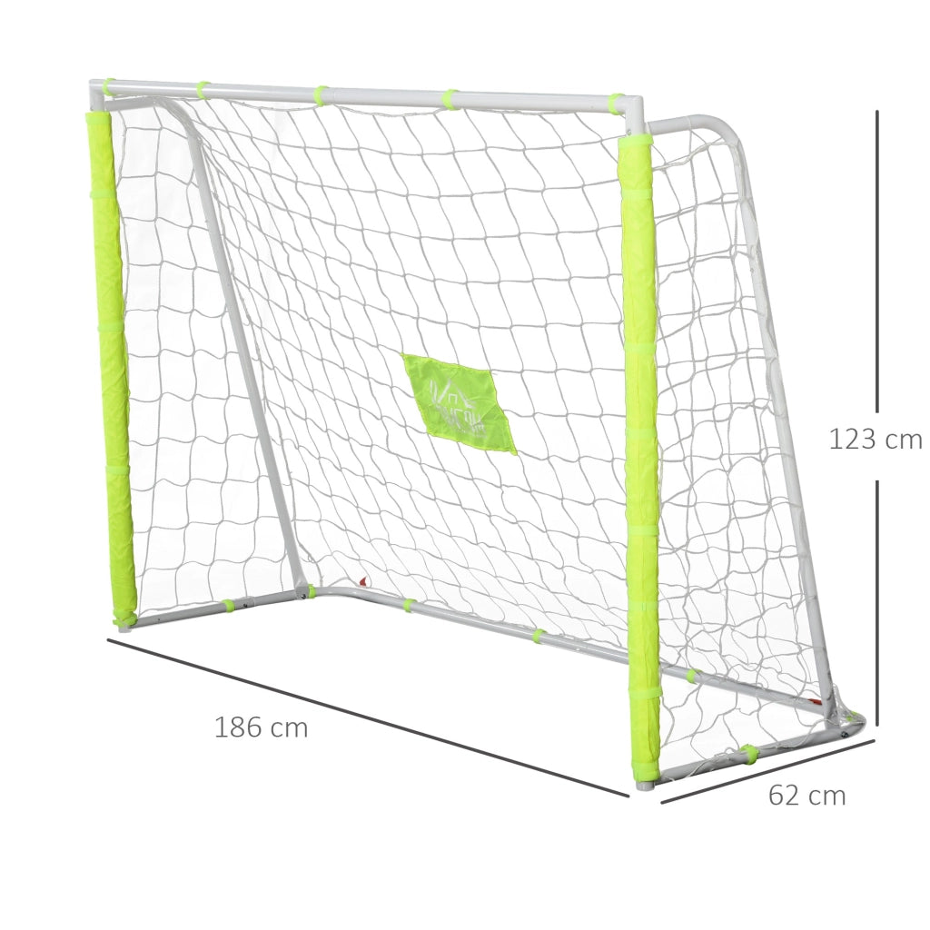Porta da Calcio Portatile con Rete 186x62x123 cm  Bianca