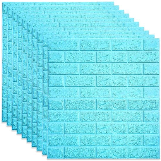 Pannelli da parete 3D - Autoadesivi - Finestra di pietra - Resistente allo shock - Impermeabile - Set da 10 - Adatto per camere da letto e salotti - Decorazione per parete
