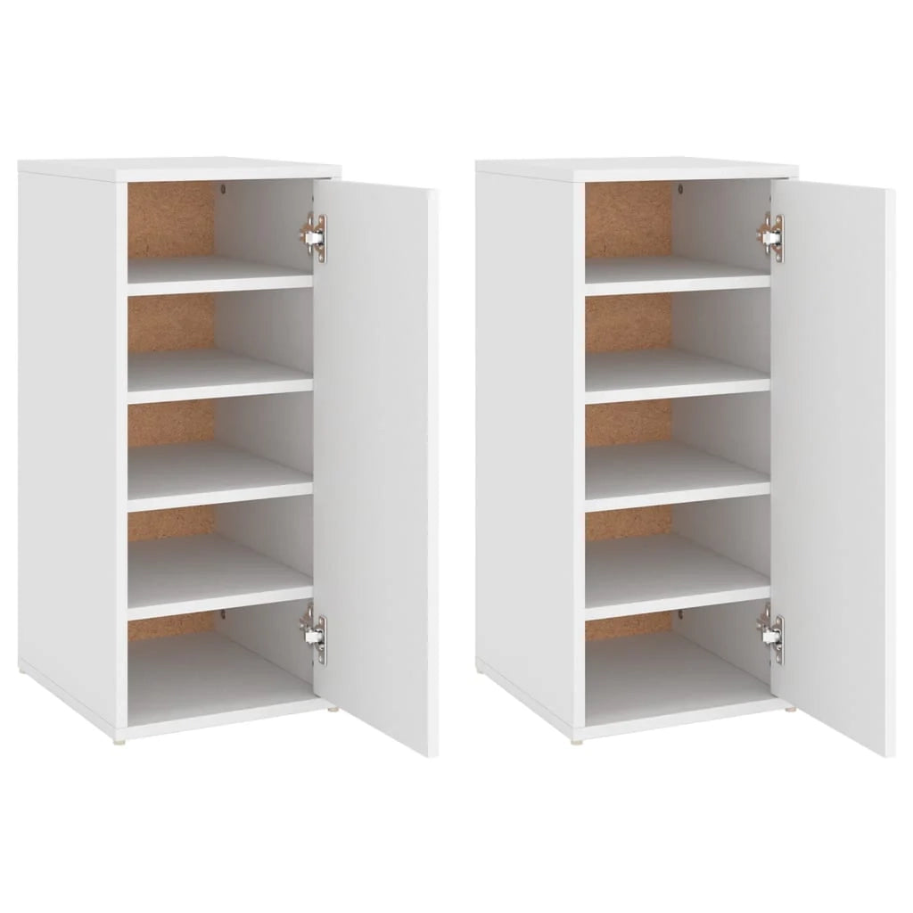 Scarpiere mobiletto portascarpe mobile per ingresso corridoio soggiorno set da 2 32 x 35 x 70 cm truciolato bianco 02_0022125