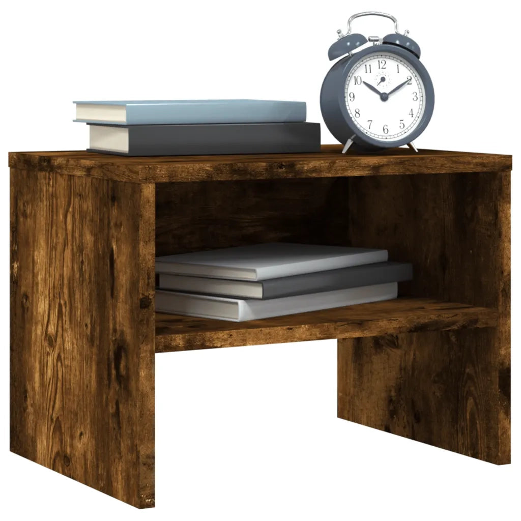 Set di 2 Comodini | Armadio da Notte | Mobiletto da notte Rovere Fumo 40x30x30 cm Legno Multistrato