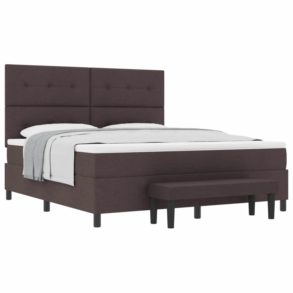 Letto a molle con materasso Marrone Scuro 180 x 200 cm Tessuto 3344089