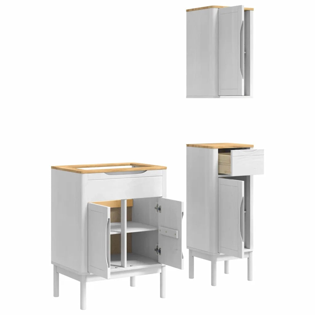 Set di mobili per il bagno con cassetto FLORO 3 pcs Bianco 3385884