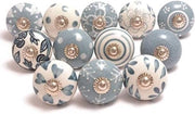 Set di maniglie multifunzionali in ceramica, set di maniglie in ceramica, modello 1001, colore grigio