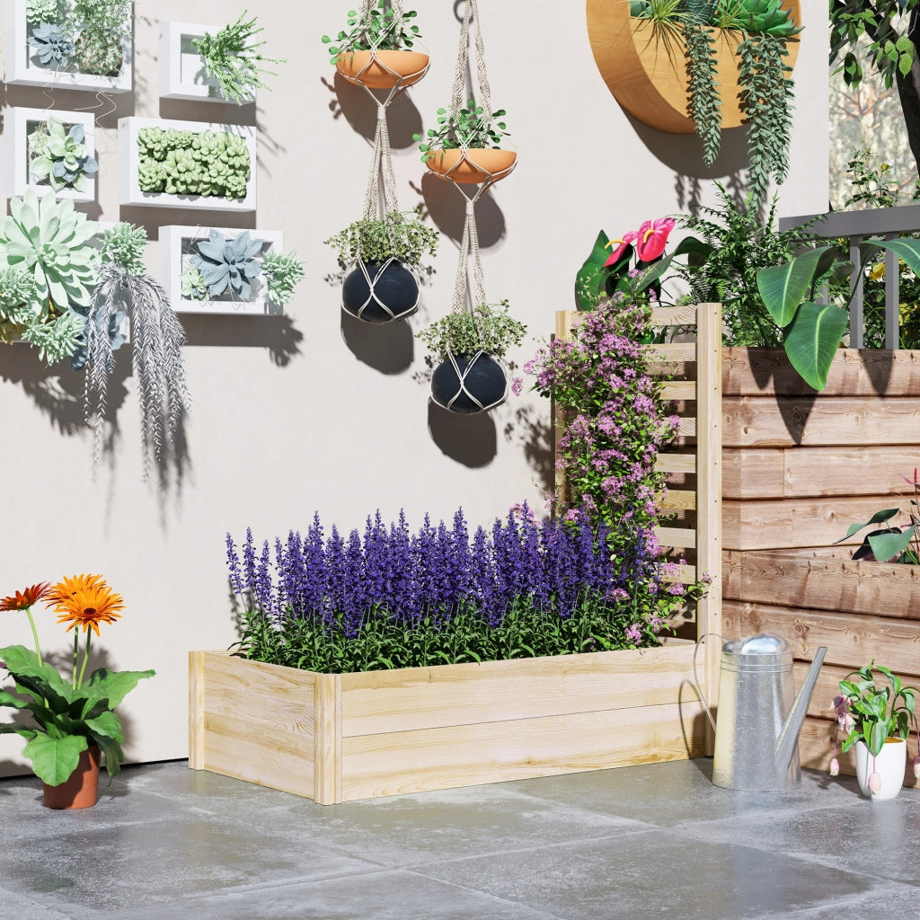 Fioriera con griglia per giardino ¨C zephmum ¨C effetto legno naturale 115x60x110 cm