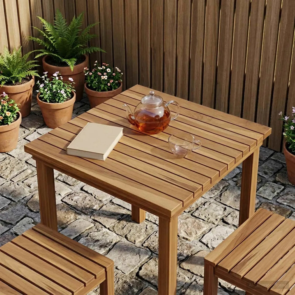 Piano del tavolo 50 x 50 x 3,5 cm Quadrato Legno di teak solido 42033144