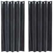 Tende Oscuranti | Tende Blackout 2 pz Grigio scuro 140 x 175 cm Velluto