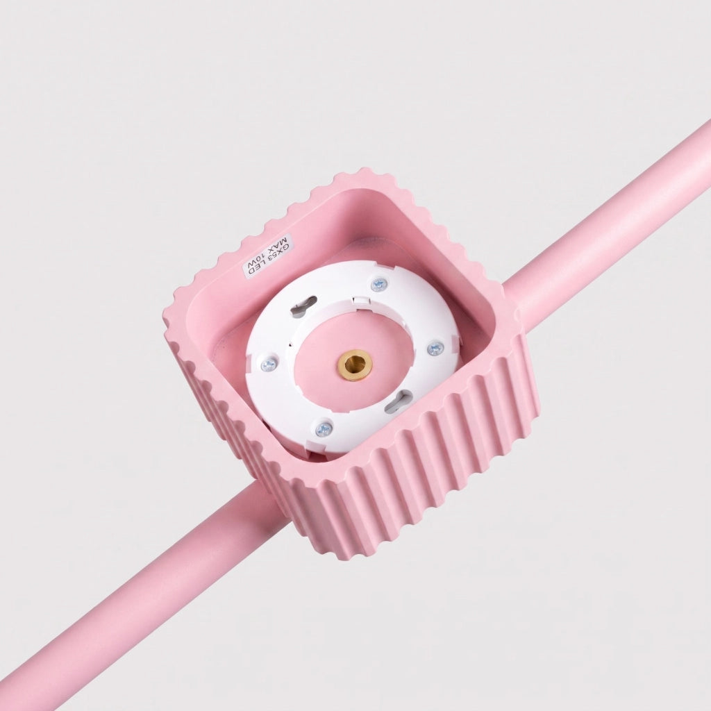 Lampadario RIFF 4 rosa Gx53