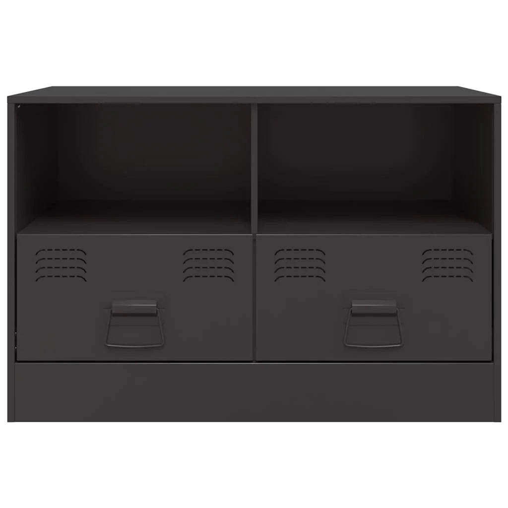 Mobile TV multimediale scaffale TV credenza mobile TV sala da pranzo soggiorno camera da letto 2 pezzi 67 x 39 x 44 cm acciaio nero 02_0028542
