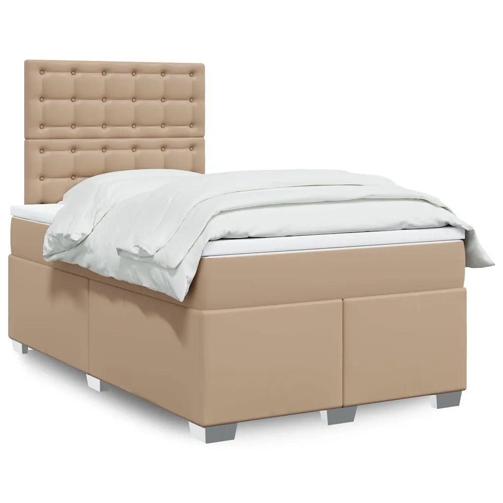 Giroletto a Molle con Materasso Cappuccino 120x190cm Similpelle