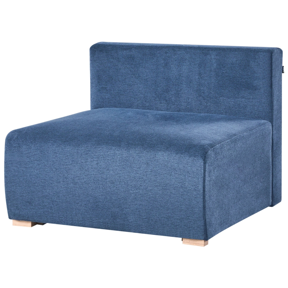 Divano componibile in tessuto blu imbottito con funzione letto e contenitore Stile minimalista