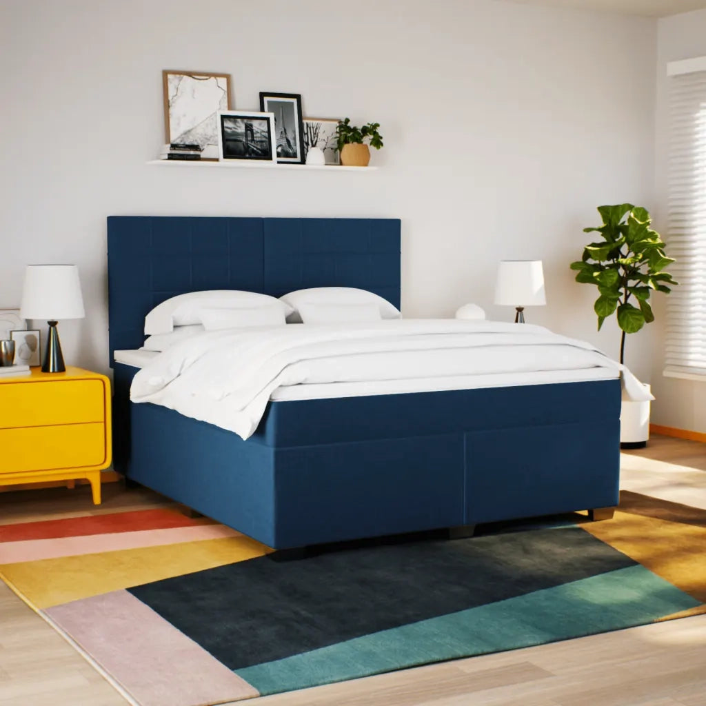 Giroletto a Molle con Materasso Blu 180x200 cm in Tessuto 3290573
