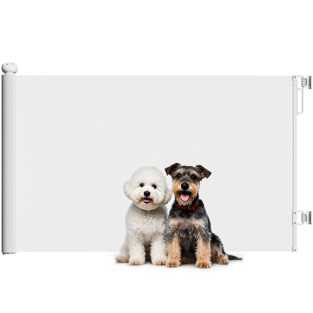Barriera retrattile per cani e gatti ¨C zephmum ¨C bianco 0-144 cm