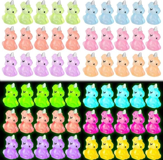 Set di 30 mini-corni unicorno luminosi a incisione - Luce emozionale - Decorazioni per giardino, acquario e casa dei bambole