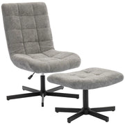 POLTRONA RECLINABILE SU 4 LIVELLI EFFETTO VELLUTO CON POGGIAPIEDI INDIPENDENTE, 66X80X93-104 CM, GRIGIO