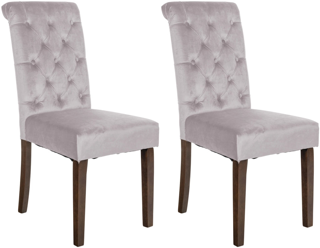 Set di 2 sedie da pranzo Lisburn grigio,Velluto