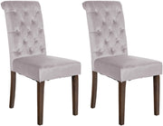 Set di 2 sedie da pranzo Lisburn grigio,Velluto