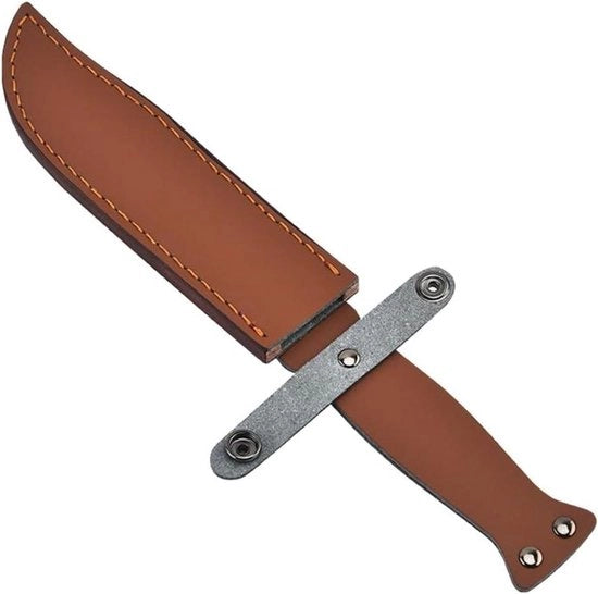 Tas da messa in pelle di 7 pollici con anello di sicurezza e cinturino portatile per camping, caccia e attività all'aperto (messa non inclusa) - marrone Classique