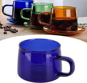Caffè in Borosilicato 250ML con Manico trasparente - Ideale per Yogurt Granuli Bevande - Progettato per durata e eleganza