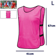 Trade Shop - Pettorina Da Allenamento Gilet Casacca Sportiva Scuola Calcio Sport Basket Color - Rosa   L