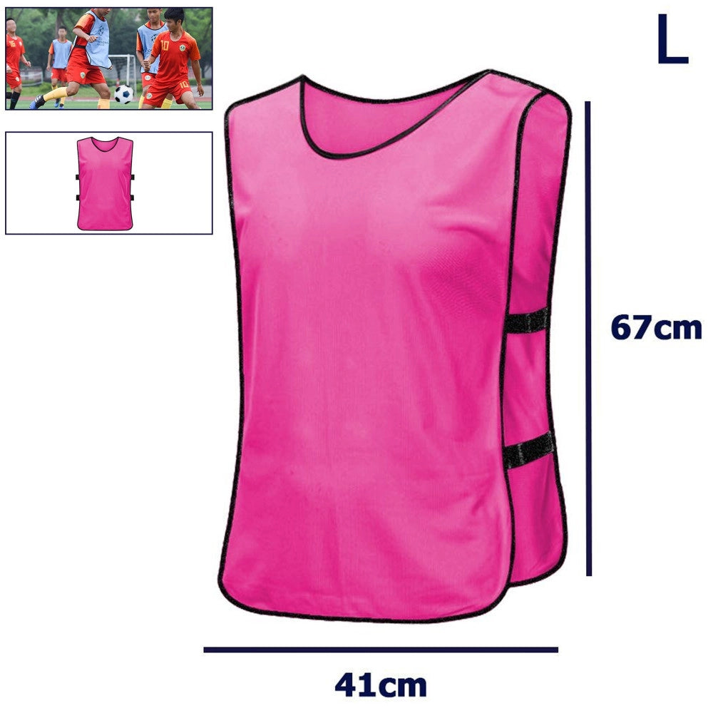 Trade Shop - Pettorina Da Allenamento Gilet Casacca Sportiva Scuola Calcio Sport Basket Color - Rosa   L