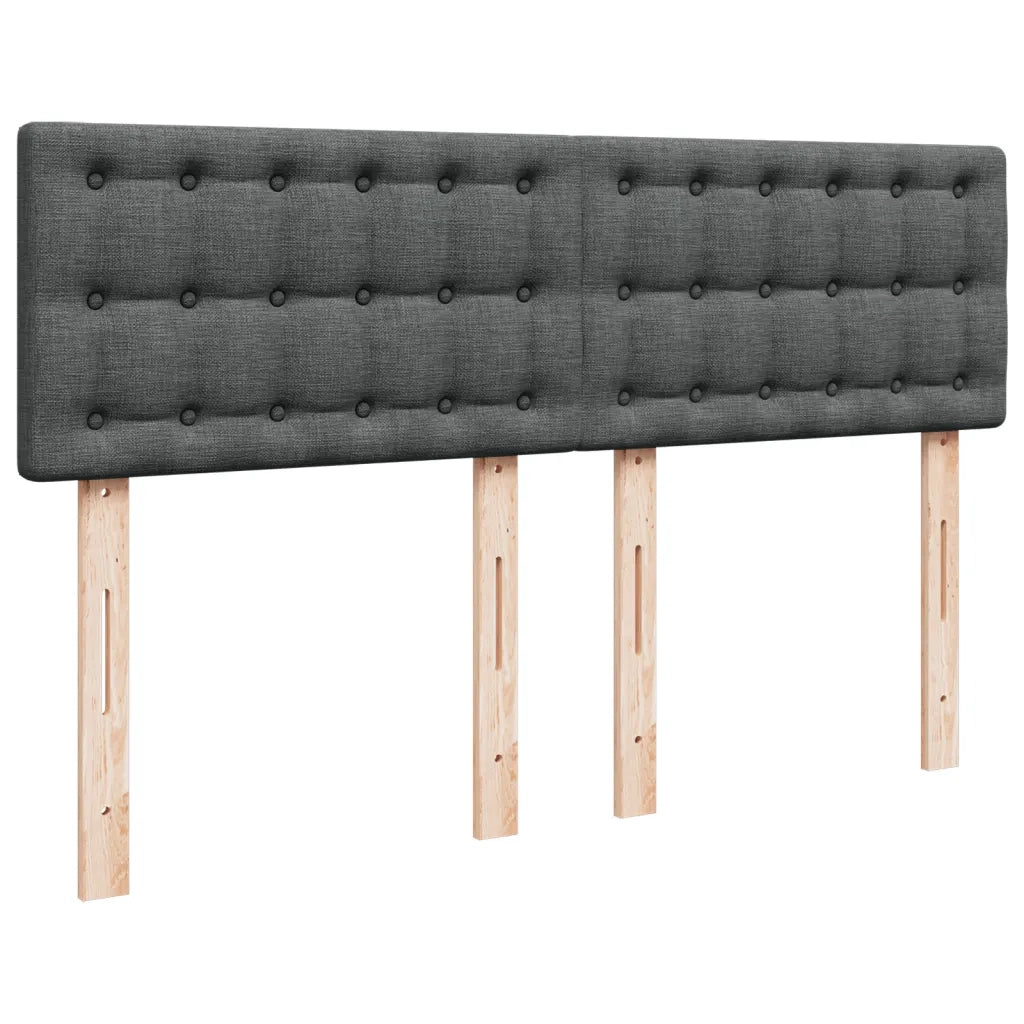 Giroletto a Molle con Materasso Grigio Scuro 140x190 cm Tessuto 3288198