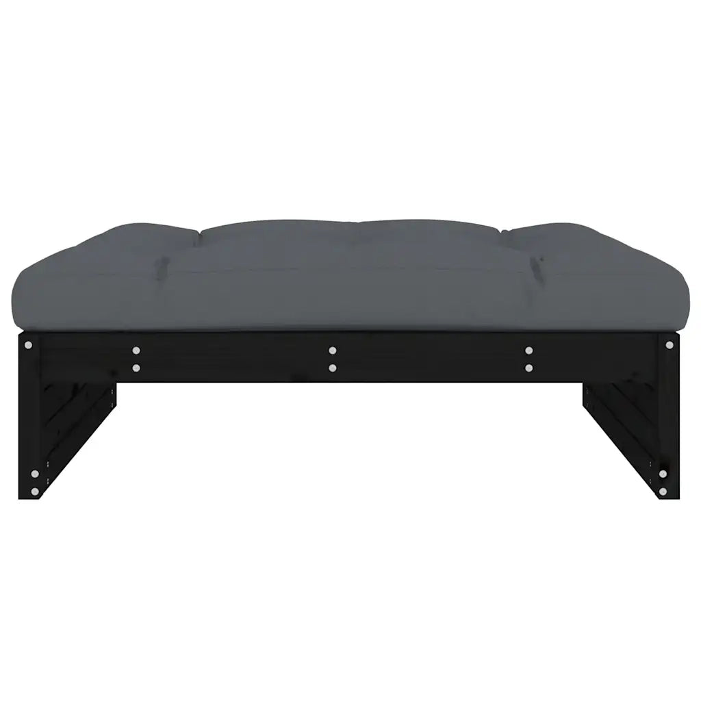 Sedia da giardino-Poggiapiedi da Giardino 120x80 cm Legno Massello di Pino Nero 365031