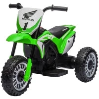 Moto Elettrica per Bambini con Licenza Honda CRF450RL a 3 Ruote, Età 18-36 Mesi, Verde