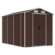 Casetta da giardino cabina ripostiglio casetta da esterno robusta casetta per attrezzi 191 x 300 x 198 cm acciaio zincato marrone 02_0022270
