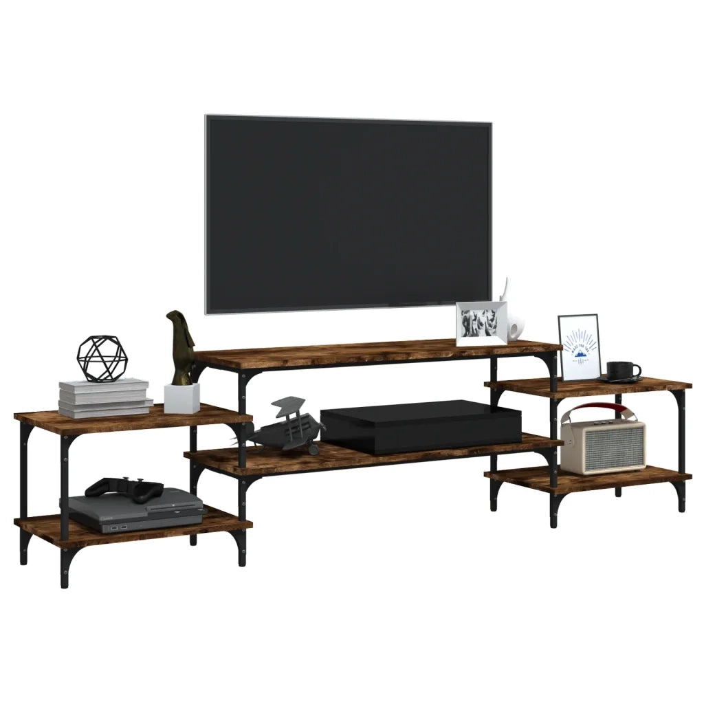 Mobile Porta TV Rovere Fumo 197x35x52 cm in Legno Multistrato 826327