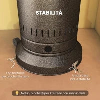 Riscaldatore da Esterno con Spegnimento Automatico e Rotelle, 82x82x223 cm, Marrone Scuro
