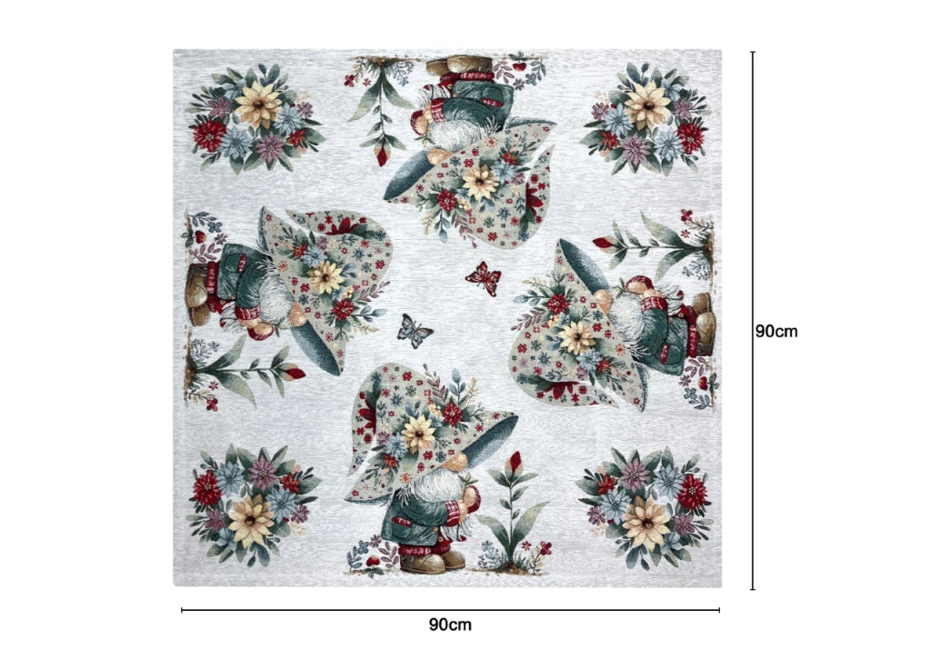 Tovaglia Centrino Runner Tavola Fantasia Elfo Primavera Made Italy - 90x90 - Elfo Primavera