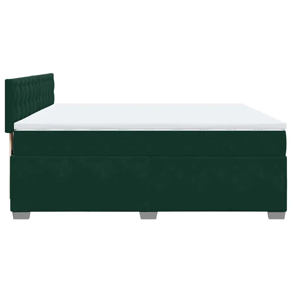 Giroletto a Molle con Materasso Verde Scuro 200x200 cm Velluto 3286417
