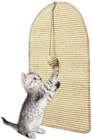 Tappeto di Sisal Naturale per Gatti con Scatole di Legno, 60 x 36 cm, Mobili per Gatti Sostenibili per la Protezione di Divani, Porte, Tappeti e Pareti