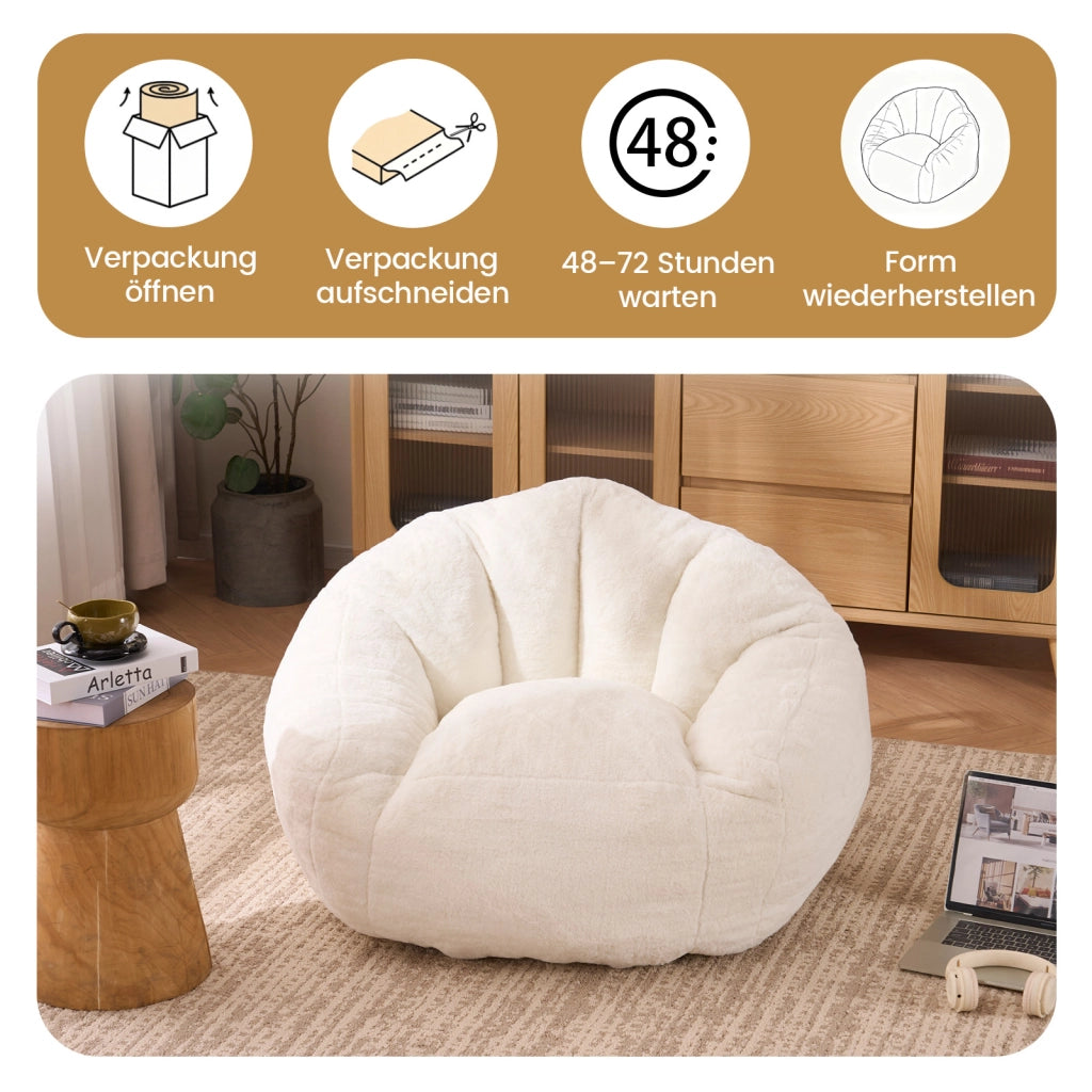 POUF SACCO 45x41x28 cm Poliestere Bianco
