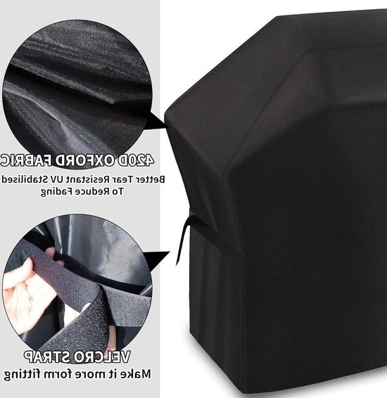 Coperture per barbecue impermeabili - Copertura per griglia barbecue esterna 183x66x130 CM - 420D di alta qualità - Copertura per barbecue a gas esterno - Resistente al vento - Resistente ai raggi UV e resistente alle abrasioni - Nero